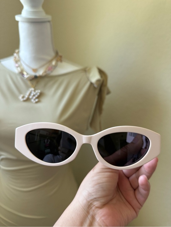 Dior Cream Cat-Eye Sunglasses with Dark Lenses